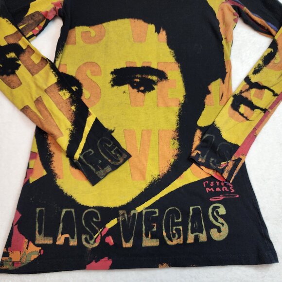 Rare Peter Mars Las Vegas Elvis Presley Graphic Long Sleeve Womens Large - Picture 4 of 7